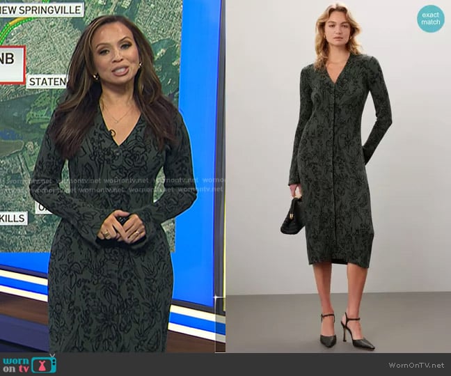 Jason Wu Floral Cardigan Dress worn by Adelle Caballero on Today