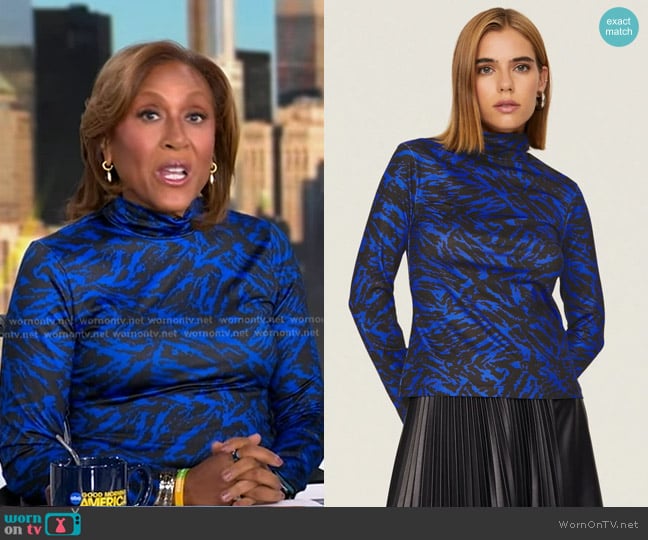 Jason Wu Printed Turtleneck worn by Robin Roberts on Good Morning America
