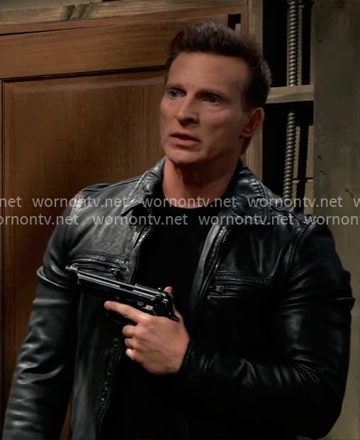 Jason's black leather jacket on General Hospital