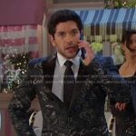 Javi's black animal print blazer on Days of our Lives