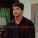 Javi’s black chevron knit cardigan on Days of our Lives