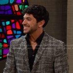 Javi’s black plaid blazer jacket on Days of our Lives