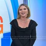 Jenna’s black scoop neck collared top on Today