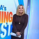 Jenna’s brown colorblock knit dress on Today