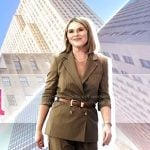 Jenna’s brown stripe opening scene suit on Today