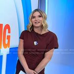 Jenna’s burgundy rched dress on Today