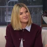 Jenna's burgundy jacket with striped collar on Today