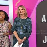 Jenna’s teal green floral blouse and skirt on Today