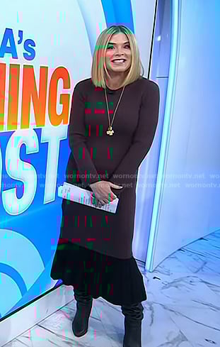 Jenna's brown colorblock knit dress on Today