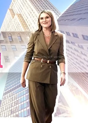 Jenna’s brown stripe opening scene suit on Today