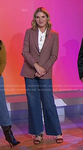 Jenna's brown suede heel sandals on Today