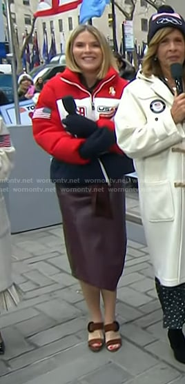 Jenna's brown suede heel sandals on Today