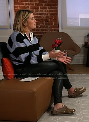 Jenna's grey studded suede clogs on Today