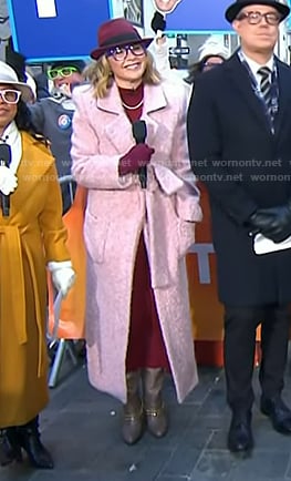 Jenna’s pink mohair wrap coat on Today