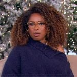 Jennifer’s navy button shoulder sweater on The Jennifer Hudson Show