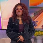 Jennifer’s black zip front jacket on The Jennifer Hudson Show