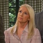 Jennifer’s pink crinckle blouse on Days of our Lives