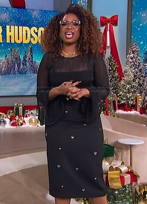 Jennifer’s black embellished skirt on The Jennifer Hudson Show