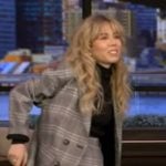 Jennette McCurdy’s gray plaid blazer on Live with Kelly and Mark