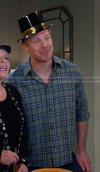 Jeremy’s green plaid button down shirt on Days of our Lives