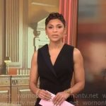 Jericka Duncan’s black sleeveless v-neck dress on CBS Mornings