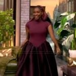 Jessica Williams’ burgundy mixed media dress on The View
