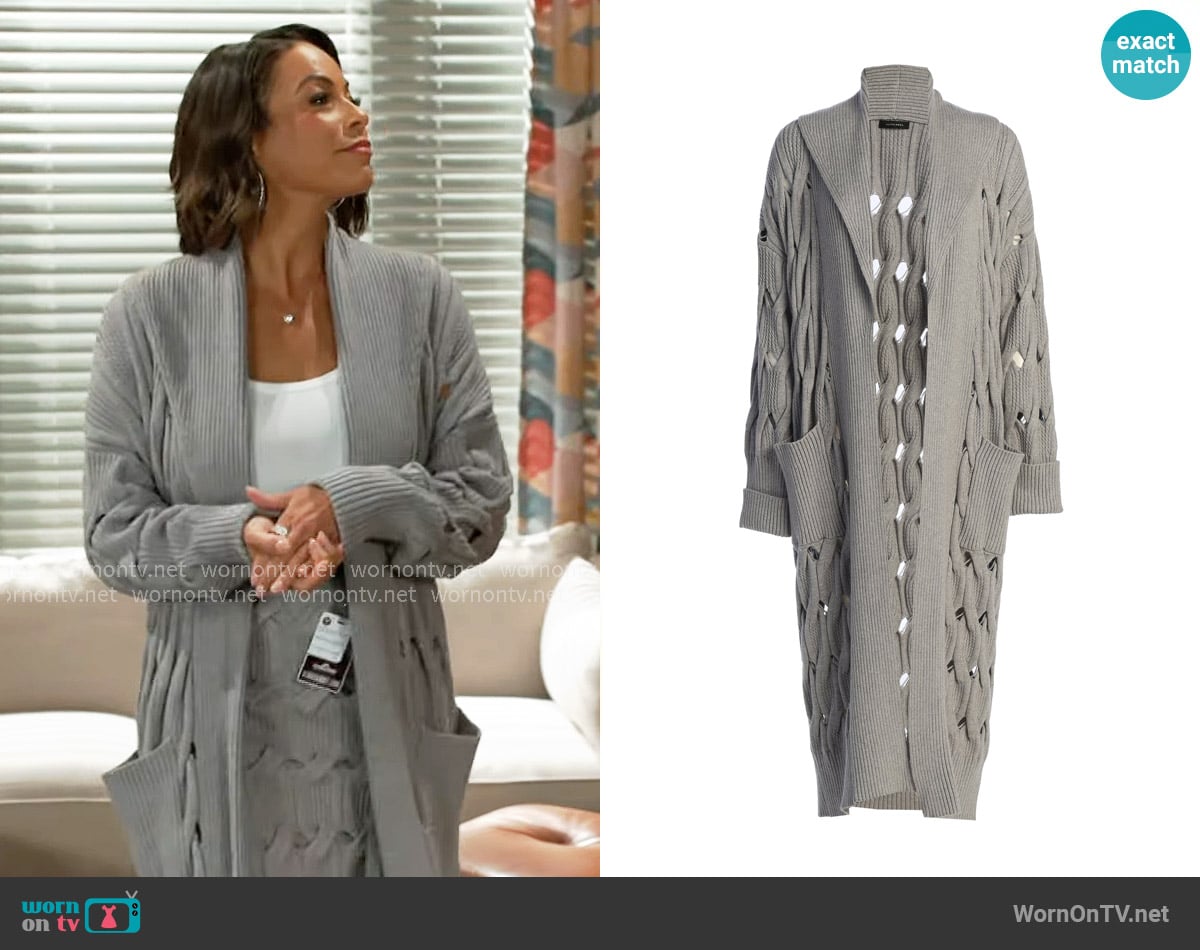 JLuxLabel Brixton Cardigan in Heather Grey worn by Nicole Dupree Richardson (Daphnee Duplaix) on Beyond the Gates
