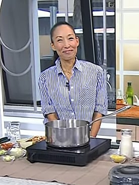 Joanne’s blue striped button down shirt on Today