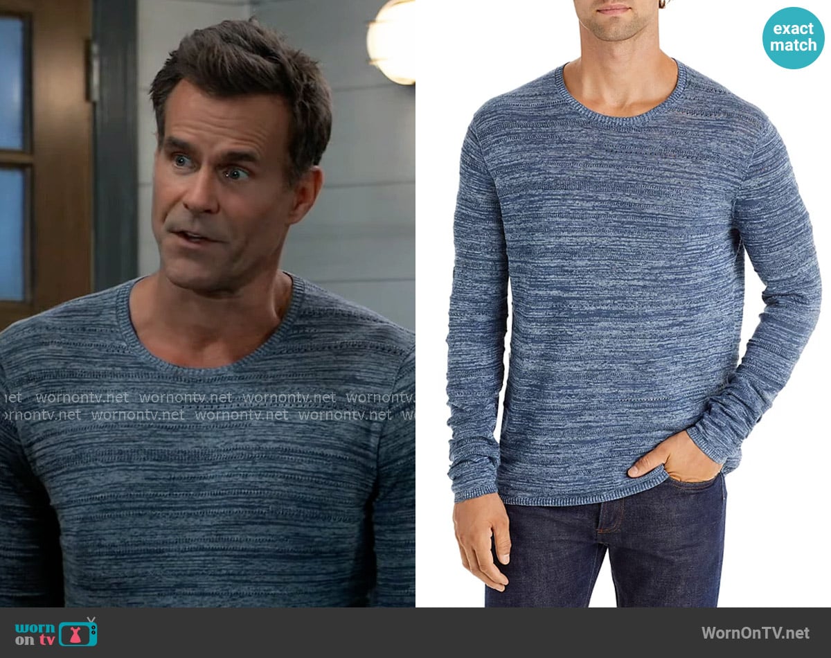 John Varvatos Erik Slim Fit Space Dyed Sweater worn by Drew Cain (Cameron Mathison) on General Hospital