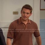 Johnny’s brown knit polo on Days of our Lives