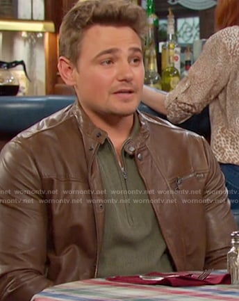 Johnny's green half-zip polo shirt on Days of our Lives