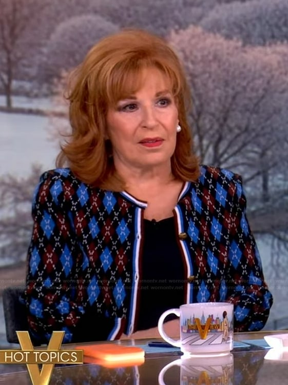 Joy's argyle knit cardigan on The View
