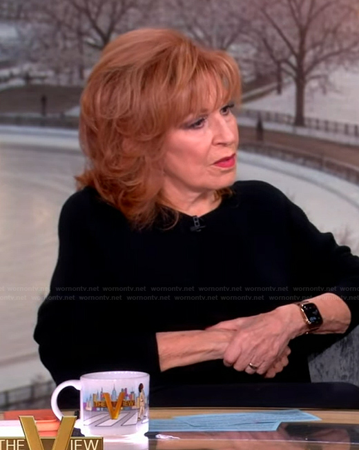 Joy's navy sweater on The View