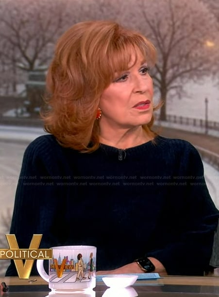 Joy's navy sweater on The View