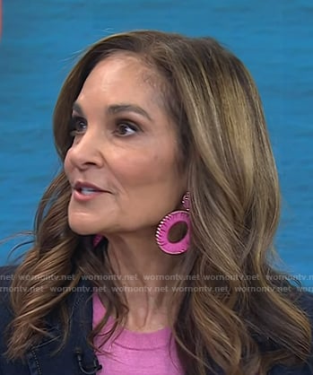 Joy's pink hoop drop earrings on Today