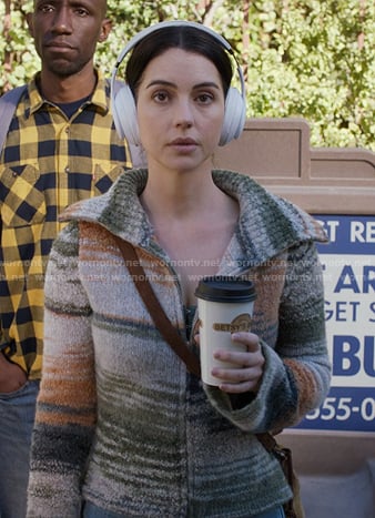 Jules' stripe zip up sweater on Greys Anatomy