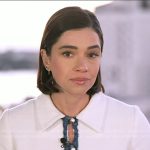 Julie Tsirkin’s white denim trim dress on Today