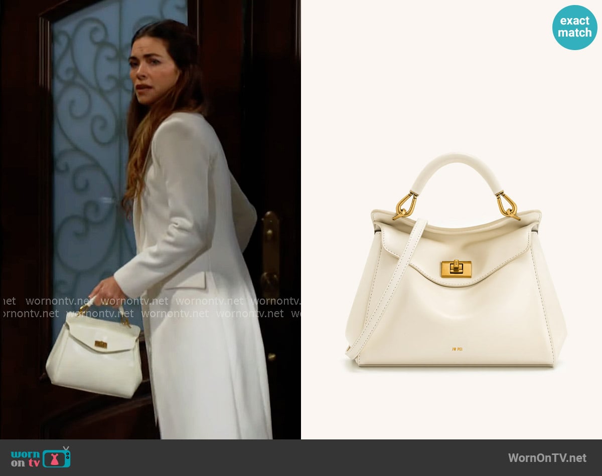 JW Pei Lucia Classic Top Handle Bag worn by Victoria Newman (Amelia Heinle) on The Young and the Restless