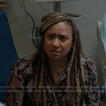 Karen's black printed shirtdress on 9-1-1