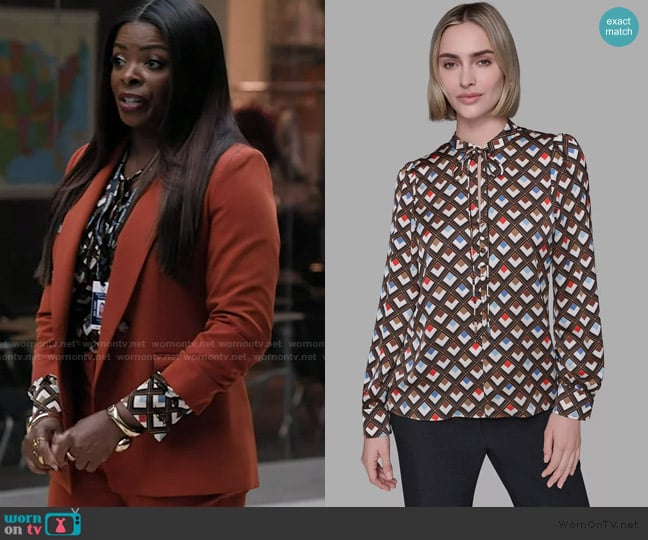 Karl Lagerfeld Paris Long Sleeve Top worn by Ava Coleman (Janelle James) on Abbott Elementary