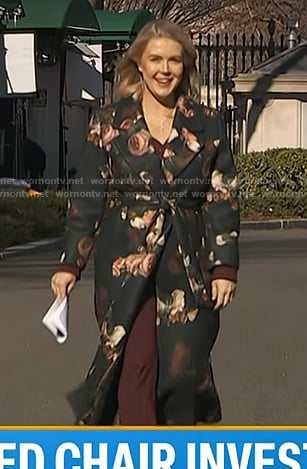 Karoline Leavitt’s black floral coat on Today