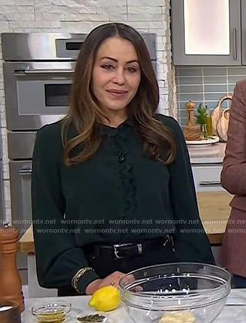 Kat Ashmore's green scalloped blouse on Today