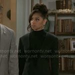 Kat's black turtleneck blazer dress on Beyond the Gates