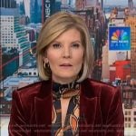 Kate’s black floral keyhole dress and red velvet blazser on NBC News Daily