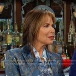 Kate’s blue chain print blazer on Days of our Lives