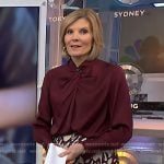 Kate's burgundy blouse and abstract print skirt on NBC News Daily