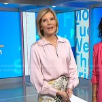 Kate’s pink collared blouse and floral skirt on NBC News Daily