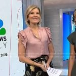 Kate's Pink ruffle top and black floral skirt on NBC News Daily