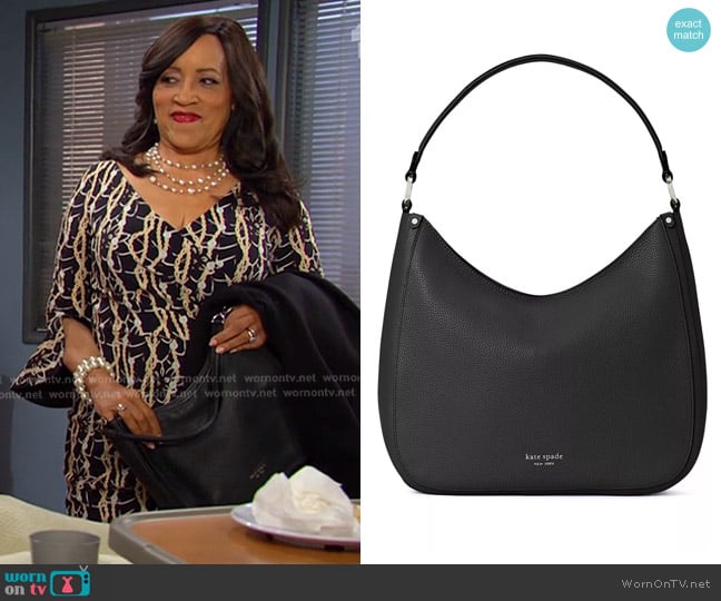 Kate Spade Large Roulette Shoulder Bag worn by Paulina Price (Jackée Harry) on Days of our Lives