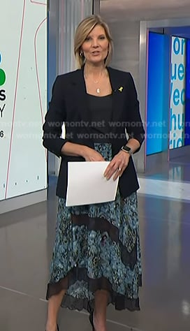 Kate's blue floral lace inset skirt on NBC News Daily